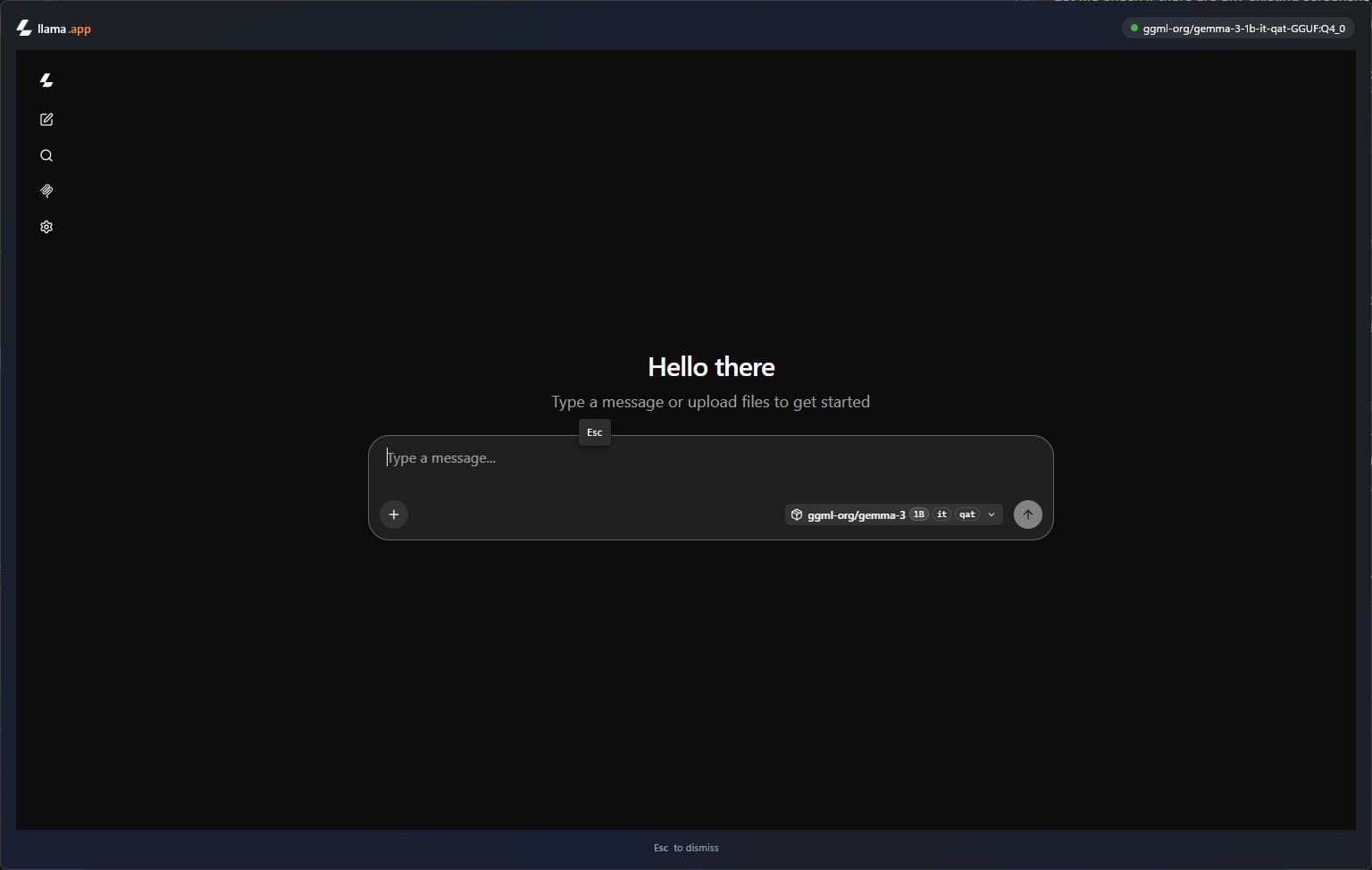 Alt+Space overlay with a chat in progress